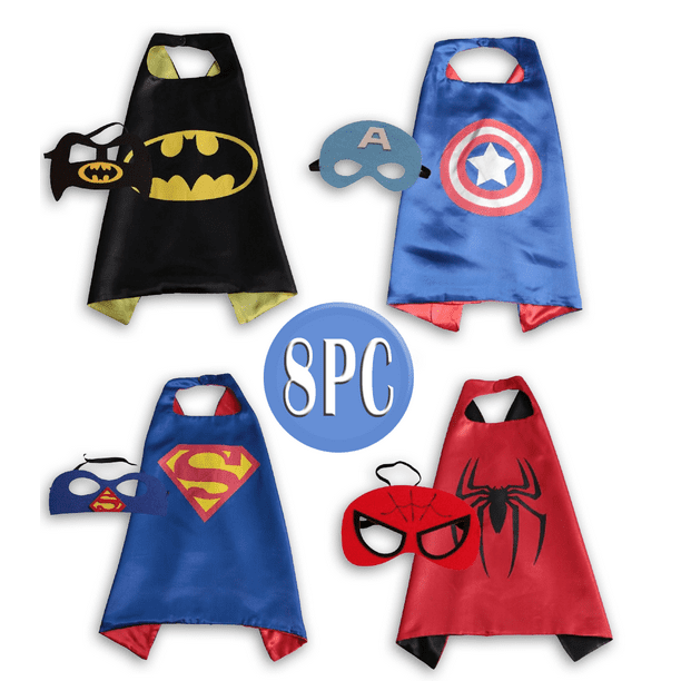 Superhero Costumes for Kids Dress up with Masks Cosplay Party Christmas Halloween Capes Birthday Gifts for Boys and Girls